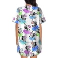 thumbnail image 4 of Womens Pajama Sets With Pocket, funny dancing zebras cute Lounge Sets Short Sleeve Sleepwear PJ Sets for Women, 4 of 6