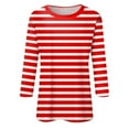 thumbnail image 5 of Red Women's Long Sleeve T-shirt, 2025 New Women'S Shoulder Seven Quarter Sleeve T Shirt Summer Women'S Top,Women's Long sleeve T-shirt XXL, 5 of 5