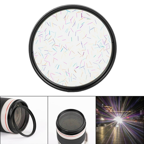 Espejo de dibujo de lente de cámara de llamarada con de estrella de 82 mm, película de pantalla clásica para DSLR que crea Panel multicolor Yotijar Filtros de lente de la racha de estrellas