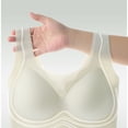 thumbnail image 4 of GUACER Womens Wide Strap Seamless Bra Comfort Wirefree Tank Bralette, Scalloped Mesh V-Neck Smoothing Lounge Bra, 4 of 6