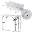 thumbnail image 3 of Outsunny Folding Table Fish Table Cleaning Wash Table with Sink, Faucet and Spray Cleaner for BBQ Camping Picnic Garden 45"x23"x37" White, 3 of 9