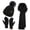 Black, variant on FZ FANTASTIC ZONE Womens Winter Beanie Hats Long Scarf Neck Touchscreen Gloves Set Knitted Pompom Cap with Thermal Fleece Lined