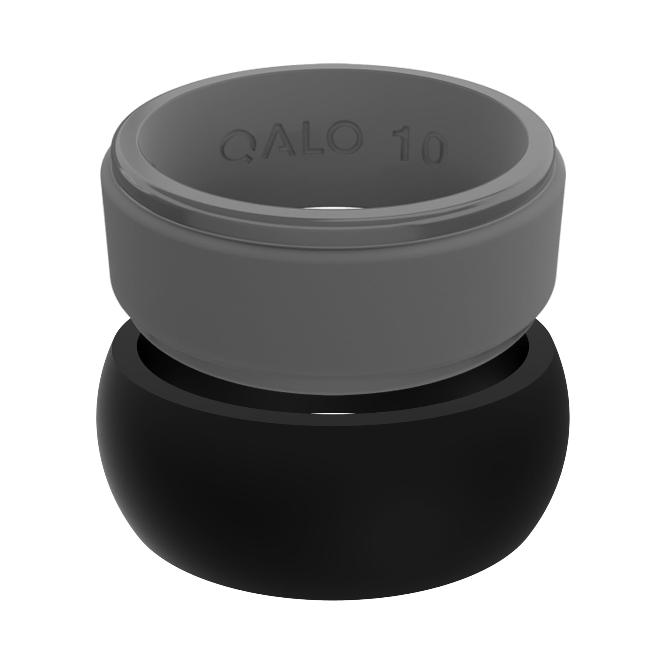 QALO Men's Classic Ultra-Durable Silicone Ring, Black, Size 10, 2 Pack