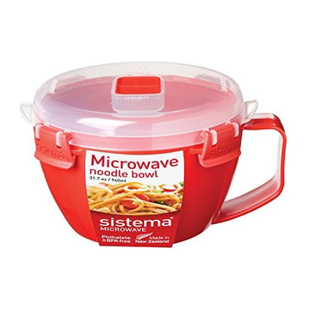 Sistema Microwave Cookware Noodle Bowl, 31.7 Ounce/ 4 Cup, Assorted Colors