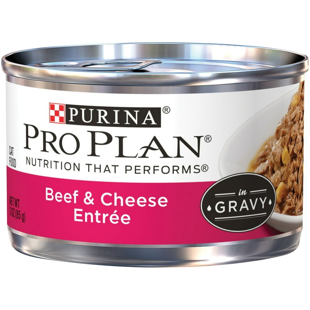 (24 Pack) Purina Pro Plan Gravy Wet Cat Food, Beef & Cheese Entree, 3