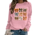 thumbnail image 2 of QATAINLAV Chemises à Manches Longues pour Femmes pour la Sensibilisation au Cancer du Sein, Blouse à Col Rond Imprimée Mignonne, Tunique Décontractée Automne 2025, Offres du Jour Rose TTG, 2 of 5