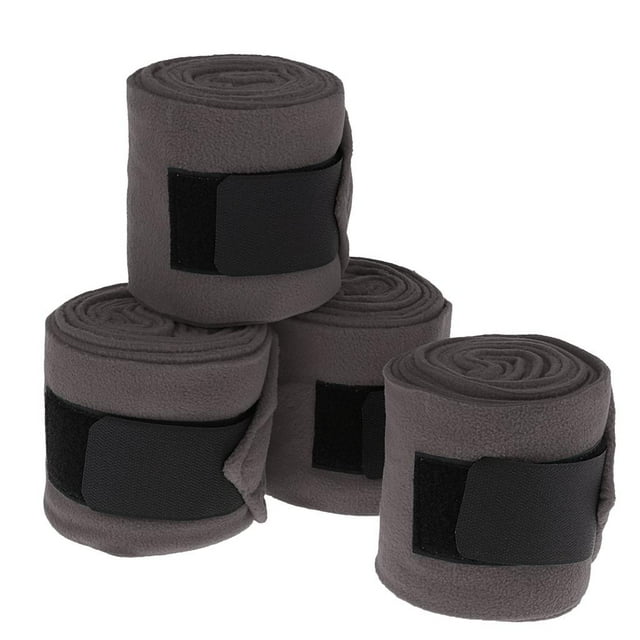 Wrap de Protección de Piernas de Caballos de 4 Piezas, Envolturas de Piernas, Vellón Blando, Cómodo Vendaje de Legging Ecuestre, Equipo de Equitación gris Soledad Envolturas de patas de caballo