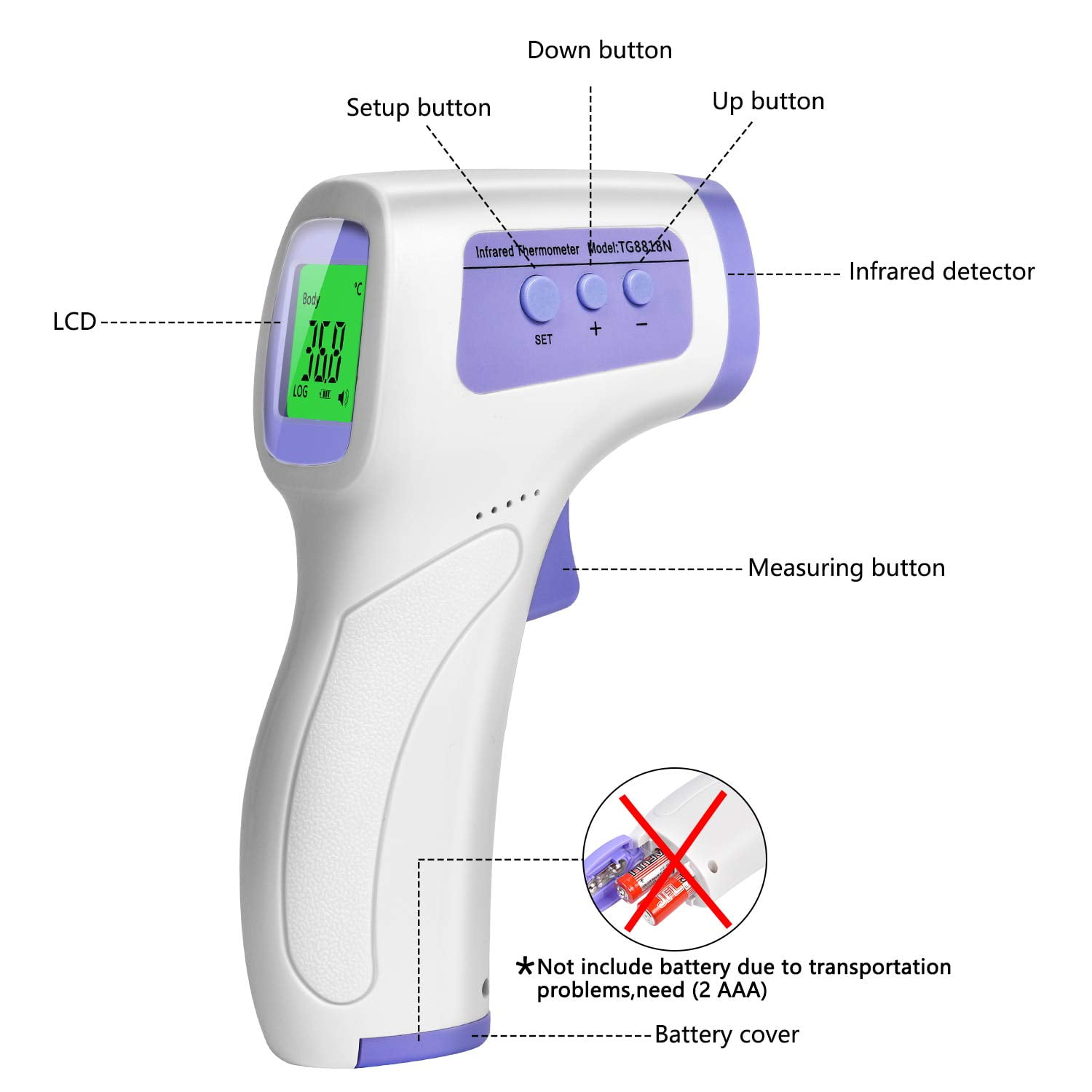 Infrared thermometer Bodytemp 478, Infrared thermometers, Temperature and  monitoring, Measuring Instruments, Labware