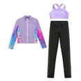 thumbnail image 4 of Alvivi Kids Girls Ice Skating Sport Outfit Long Sleeve Jacket +Tank Top + Pants Training Clothes Set Purple 12, 4 of 6