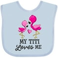 thumbnail image 3 of Inktastic My Titi Loves Me with Two Flamingos Boys or Girls Baby Bib, 3 of 4
