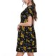 thumbnail image 2 of Easygdp Hohey Bee Golden Embroidery para Vestido Transpirable de Mujer, Vestido Suelto de Manga Corta con Pliegues y Bolsillos para el Verano, 2 of 6