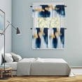 thumbnail image 6 of Abstract Watercolor Kitchen Curtains Valances and Tiers Set of 3 Graffiti Art Gold Blue Gradient Tier Curtains and Valance with Rod Pocket for Small Windows, 27.5"x24", 6 of 9