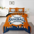 thumbnail image 1 of Erosebridal Ensemble de Literie de Sommeil Simple, Ensemble de Literie de Sport Moderne avec Couette, Imprimé Baseball Réversible, Couette Légère Décorative pour Chambre, 2 Pcs, 1 of 8