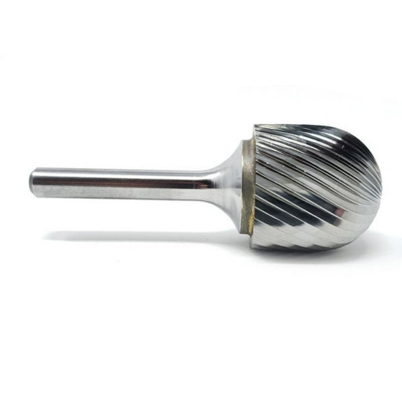 SC-9 Single Cut Cylindrical Radius End 1" x 1" Carbide Burr Bur Tool Die Grinder Bit 1/4" Shank