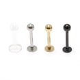 thumbnail image 1 of Labret Monroe 2pcs 16G 8mm Anodized Surgical Steel + Clear Lip Retainer, 1 of 2