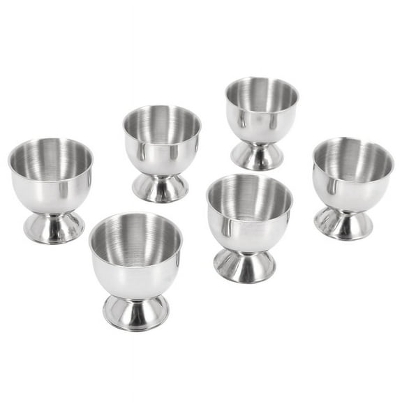 Egg Cup Tray Stainless Steel Boiled Egg Cup Holder Can Glasses 6 Sets