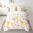 thumbnail image 2 of Feelyou Cute Floral Flower Bedding Comforter Set 7 Pieces, Kawaii Bunny Rabbit Full Bedding Set, Spring Groovy Daisy Reversible Fitted Sheet Flat Sheet, Breathable Home Decor, 2 of 8