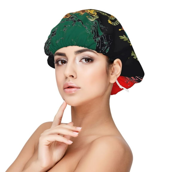 Mexican Flag Pattern Sleep Cap Satin Bonnet Sleeping Hat Soft Elastic Night Hair Cover For Women
