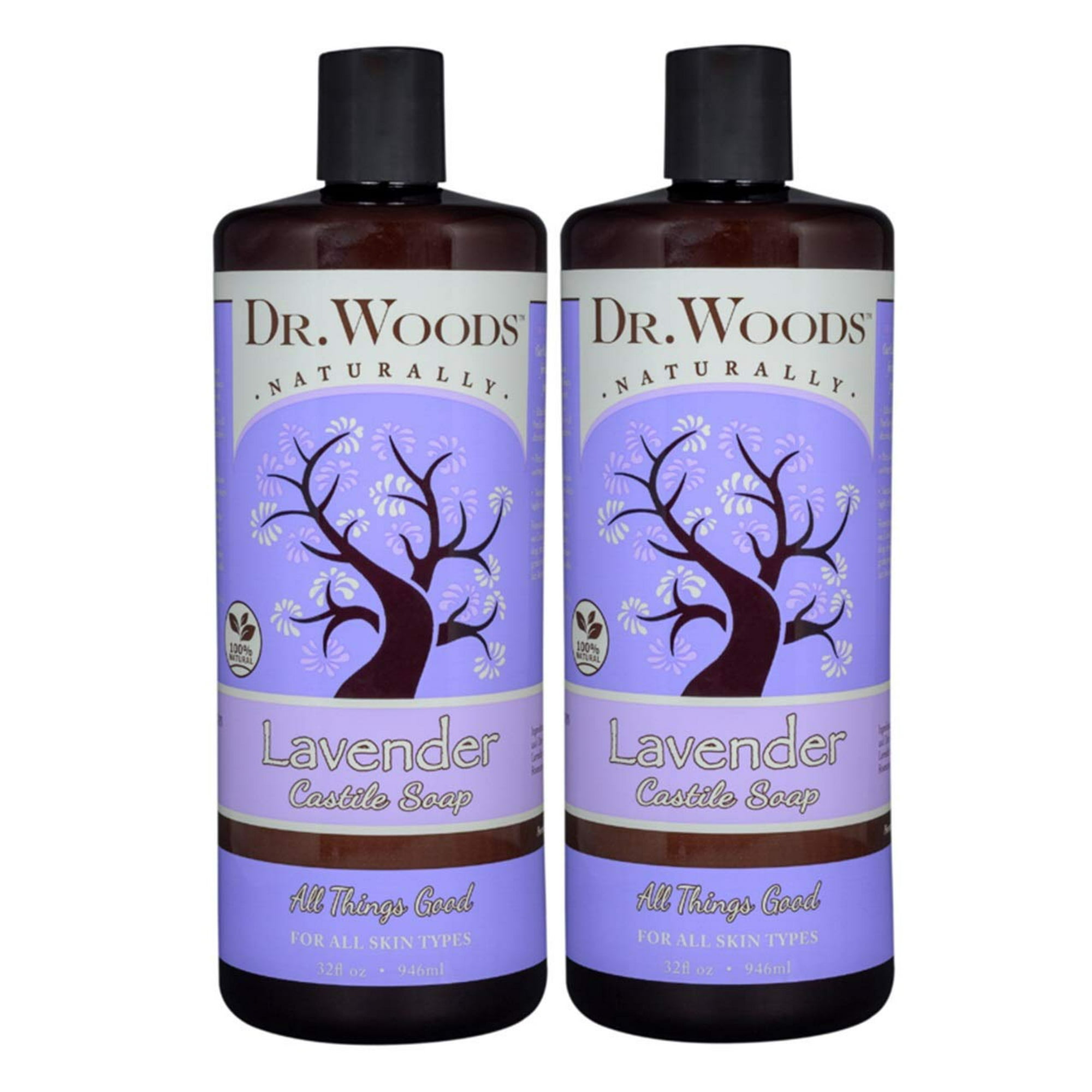 Dr. Woods Natural Pure Lavender Liquid Castile Soap 32 oz 2 Pack