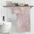 thumbnail image 5 of Rose Gold Abstract Floral Cotton Towel Set 2 Piece, 1 Bath Towels 1 Washcloth, Soft Fast Dry Absorbent Face Hand Towel for Bathroom Hotel Gym Spa and Beach, 5 of 7