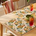 thumbnail image 4 of Autumn Plant Placemats Set of 4, Vintage Pumpkin Sunflower Yellow White Plaid Non-Slip Place Mats Washable Table Mats for Kitchen Dining Table Decorations Indoor/Outdoor, 4 of 9