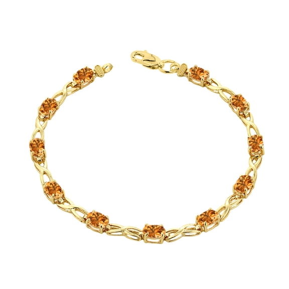 Citrine Infinity Bracelet In Yellow Gold