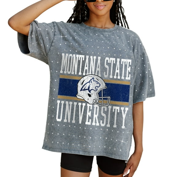 Women's Gameday Couture Gray Montana State Bobcats On the Ball Oversized T-Shirt