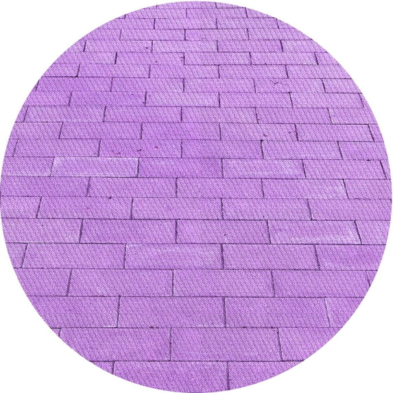 Ahgly Company Machine Washable Indoor Round Transitional Violet Purple Area Rugs, 4' Round