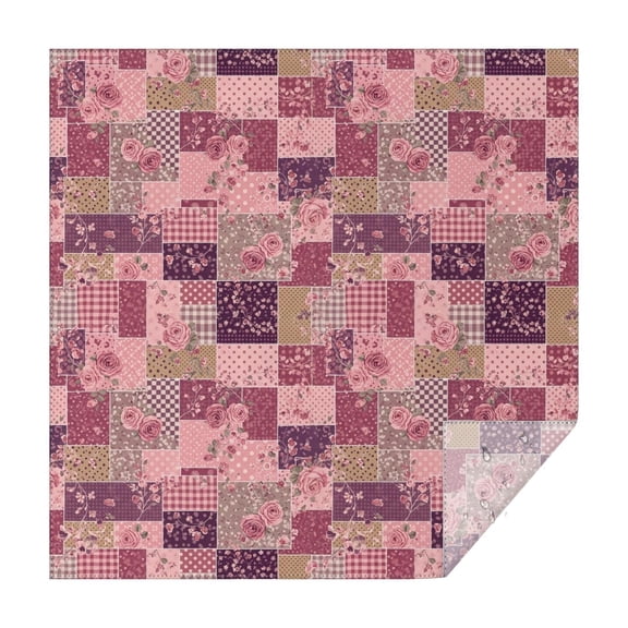 Pioneer Flower Floral Print Pattern Square Tablecloth, Waterproof Wipeable Spillproof Washable Table Cover for Home Kitchen Party Decor, 42"x42"