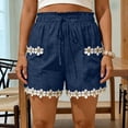 thumbnail image 2 of Sentmoon Women Shorts Casual Drawstring High Waist Athletic Shorts Stretchy Solid Color Lace Regular Fit Knee Length Shorts Women with Pockets Stylish for Pool and Party S-2XL, 2 of 9
