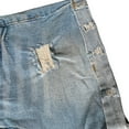 thumbnail image 6 of Women's Denim Shorts Folded Hem Casual Summer Short Rolled Jeans Shorts Stretchy Mid Waisted Ripped Lounge Shorts, 6 of 7