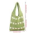 thumbnail image 3 of Tote Bag for Women, Heart Crochet Bag, Boho Mesh Knit Vacation Aesthetic Casual Handbags, Y2k Accessories for Women Girls, White, 3 of 7