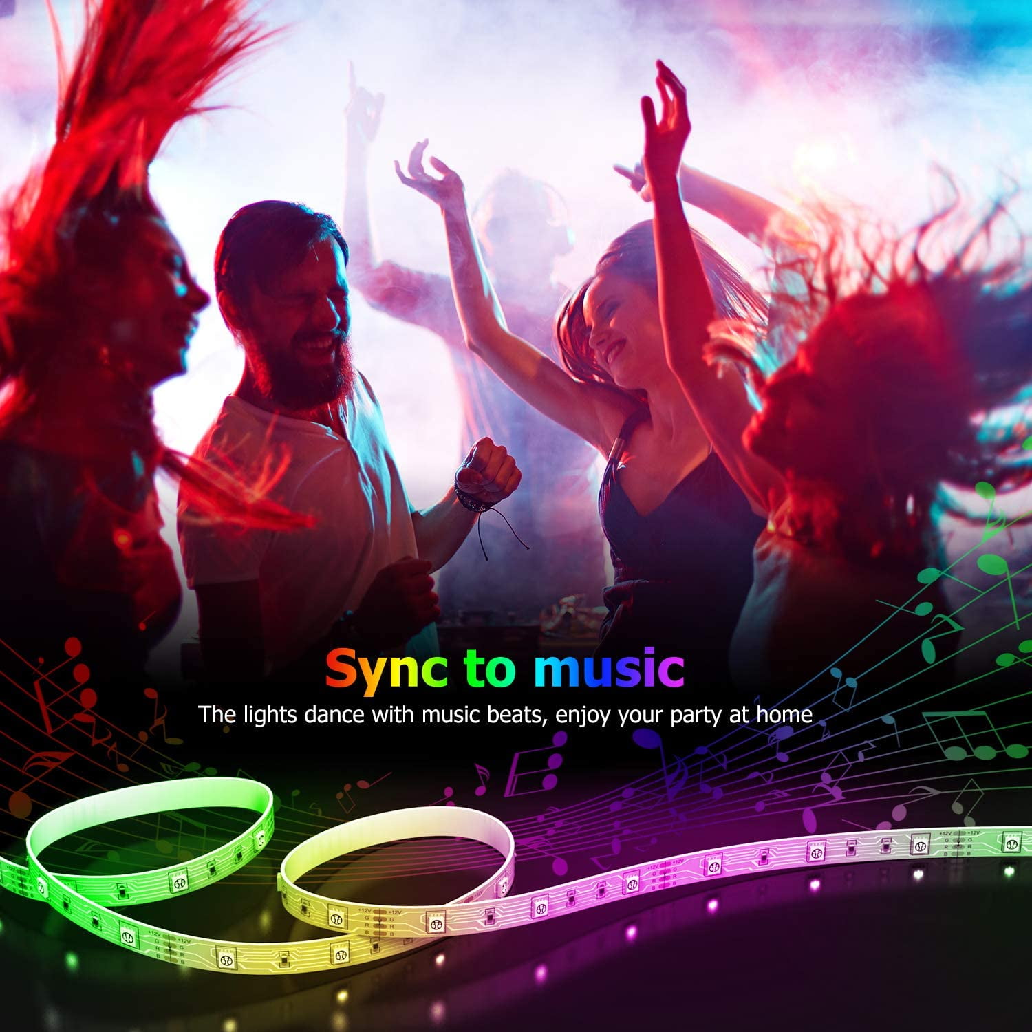 Led Lights,49.2ft Color Changing Led Lights Strip App Control and Synchronization with Music, 450 LEDS 5050 Led Type, Led Strip Lights for Bedroom, Room and Home Decoration