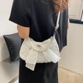 thumbnail image 4 of Jiibva Bow Pearl Shoulder Bag Retro Bow Handbag Fashionable Pearl Armpit Bag Large Capacity Underarm Bag Sweet Crossbody Bags, 4 of 7