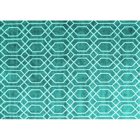 Ahgly Company Indoor Rectangle Abstract Turquoise Blue Contemporary Area Rugs, 8' x 12'