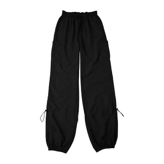 JJHGVB Cargo Pants Women High Waisted Pants Spring And Summer Solid Printed Casual Wide Leg Cotton And Linen Explosion Loose Pants Female Wide Leg Pants Woman Baggy Pants Black L