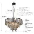 thumbnail image 3 of 24" French Vintage Chandelier - 3-Tier Smoked Glass & Black Wrought Iron Ceiling Light with 22" Adjustable Chain, 39" Hanging Height for Dining/Living Room (8 E14 Sockets), 3 of 10
