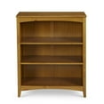 thumbnail image 3 of Camaflexi 36” Shaker Style 3-Shelf Wooden Bookcase Closed Back Storage Shelf, Brown, 3 of 5