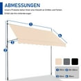 thumbnail image 6 of Ktaxon 9.8 x 3.9 Ft Retractable Patio Awning, Adjustable Polyester UV50 Sun Shade Shelter,  Water-Resistant and No Drilling Required Awning Canopy  for Deck, Balcony - Khachi, 6 of 11