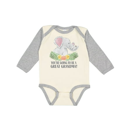 

Inktastic You re Going to be a Great Grandma Elephants with Flowers Gift Baby Boy or Baby Girl Long Sleeve Bodysuit