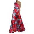 thumbnail image 2 of Robe d'Été pour Femmes 2024 Mode Grande Taille Col Contrasté Jupe Longue avec Patchwork Épaules Dénudées Robe Imprimée 50 % de Réduction Liquidation!, 2 of 6