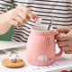 thumbnail image 5 of Linda taza de café de cerámica Linda tapa de gato con cuchara Posavasos Kawaii Taza de té novedosa Taza femenina rosa Taza de Navidad Regalo del día de la madre Regalo de cumpleaños 450ML, 5 of 5