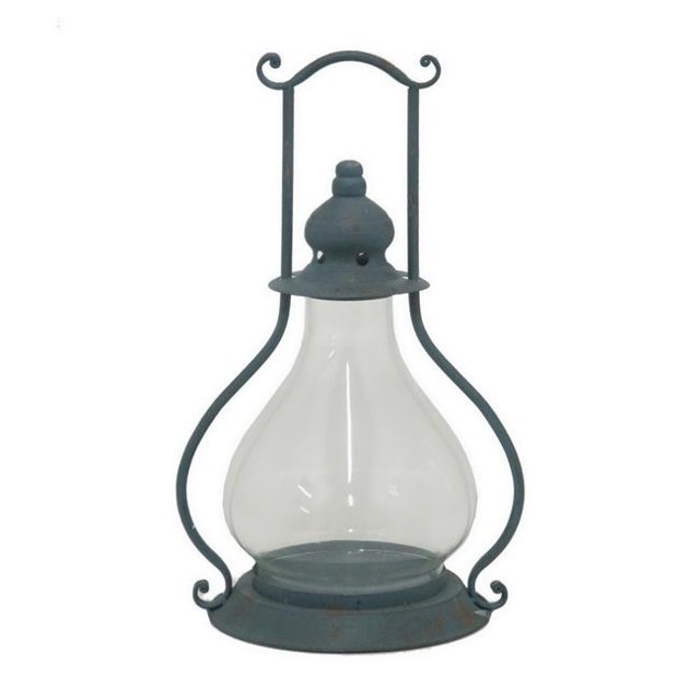 Plutus PBTH93421 Modern Metal Decorative Lantern, Blue