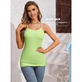 thumbnail image 2 of SURJDE Women's Cotton Camisole Shelf Bra Spaghetti Straps Tank Top 2 Packs, 2 of 7