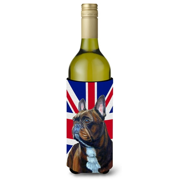 Carolines Treasures LH9492LITERK French Bulldog with English Union Jack British Flag Wine Bottle Hugger Wine Bottle