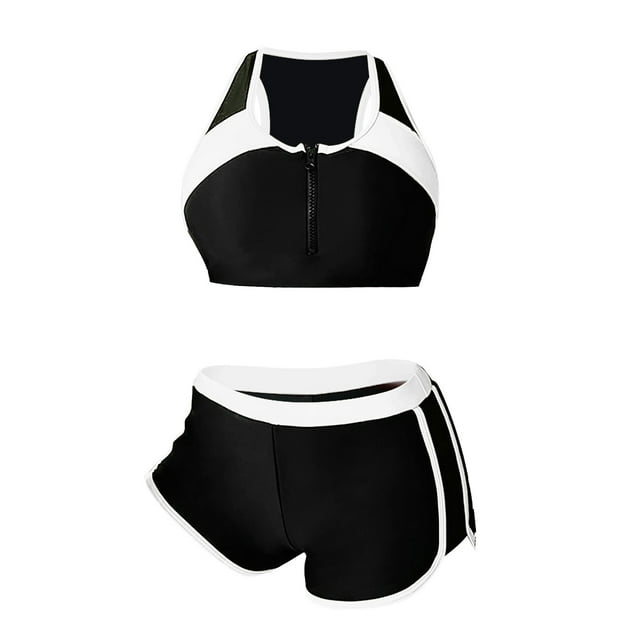 HXWCHs Plus Size Two Piece Swimsuit For Women High Waisted V Neck Bikini Set With Wide Straps And Removable Chest Pads XXXXL A