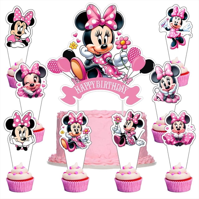 Decoraciones para pastel DSOE Minnie 25 piezas para cumpleaños