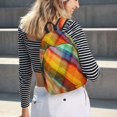 thumbnail image 5 of Disketp Abstract Watercolors Tartan Mochila de Lona Estampada, Mochila Escolar de Viaje Ligera para Estudiantes y Portátil-Medium, 5 of 5
