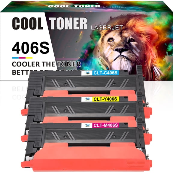 Cool Toner Compatible Toner Replacement for Samsung CLT-C406S M406S Y406S XAA Xpress C460W C410W CLP-360 366 365W CLX-3300 3306W 3306FN Printer Ink (Cyan,Magenta,Yellow,3-Pack)