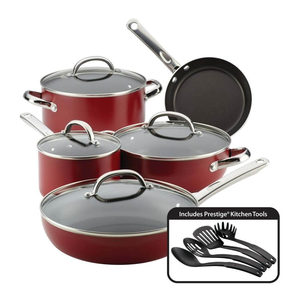 Farberware Buena Cocina Aluminum Nonstick 13 Piece Cookware Set - Walmart.com - Walmart.com